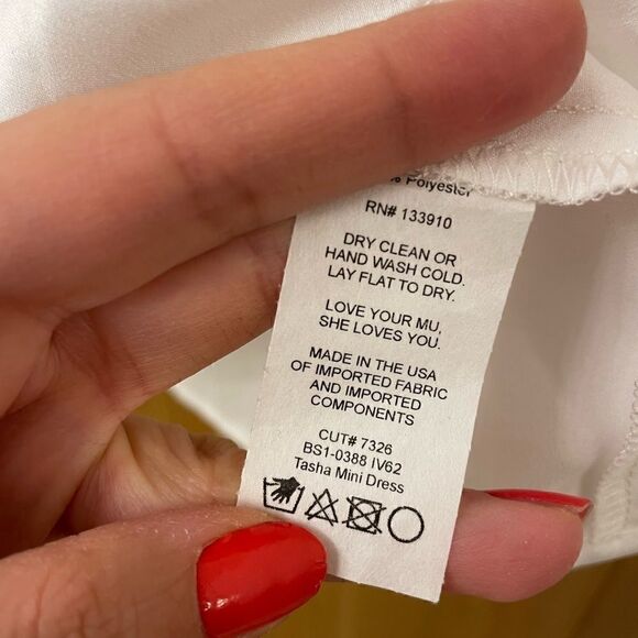 Show me your mumu Tasha Mini Dress NWOT size Small in white - Picture 8 of 10